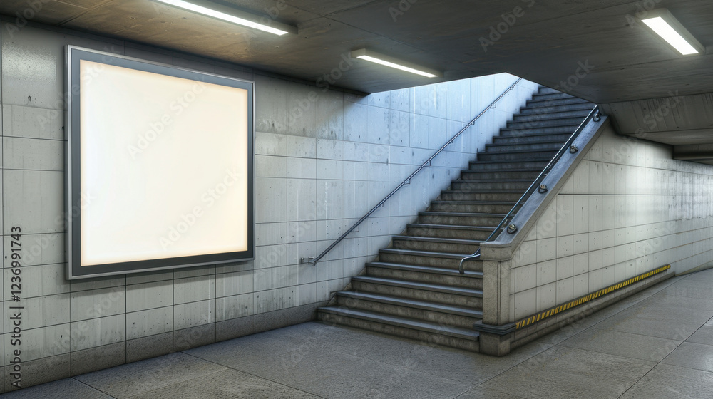 Obraz premium blank empty in subway station