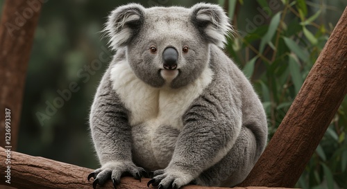 Adorable Koala Bear on Tree Branch in Australia