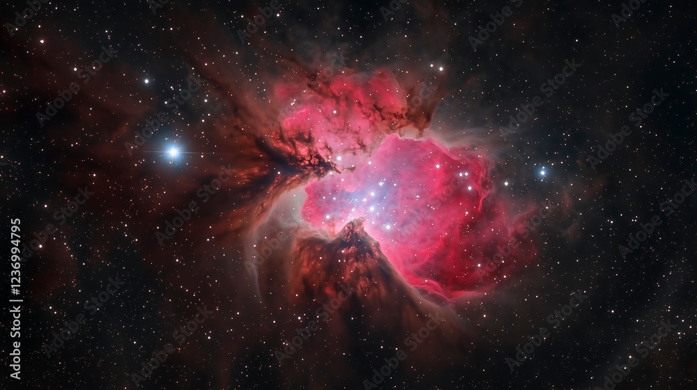 Lagoon Nebula illuminated with vibrant colors in deep space Lagoon Nebula illuminated with vibrant colors in deep space