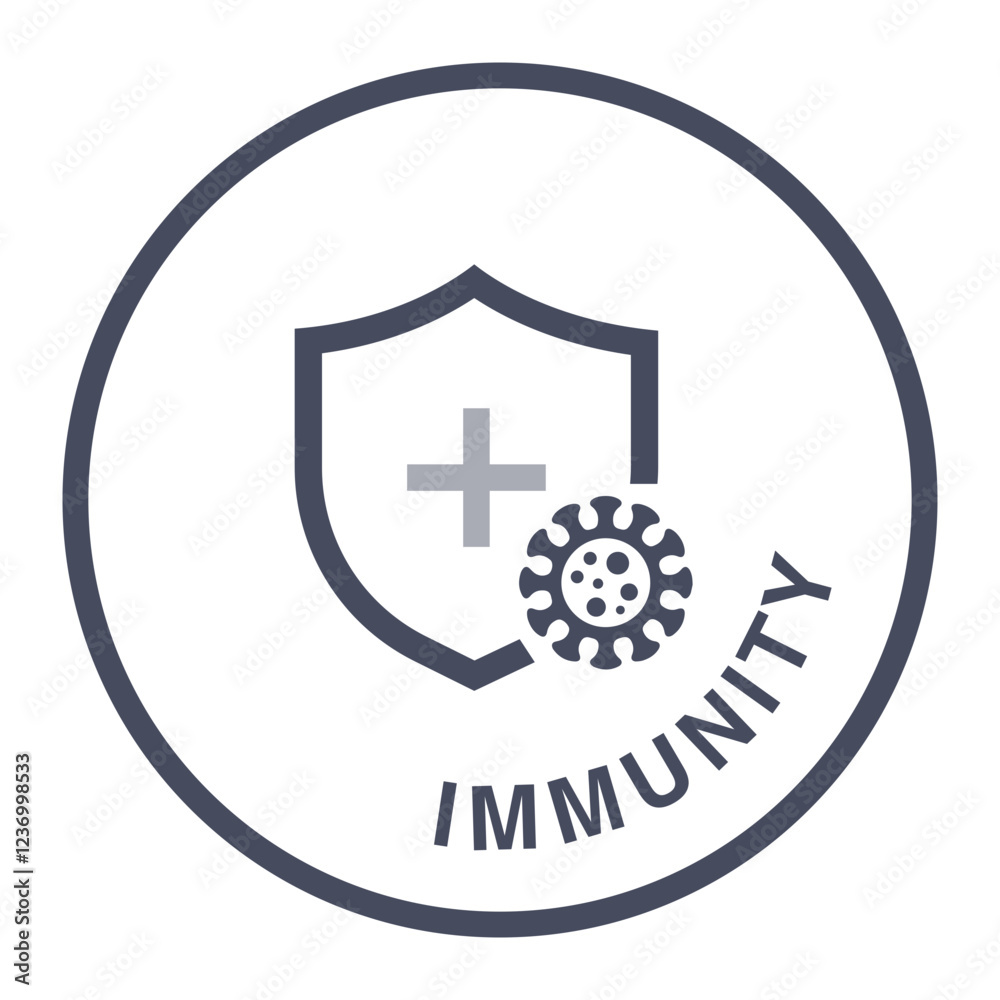 Obraz premium Immunity Icon, Immune System Protection, Health Defense Symbol