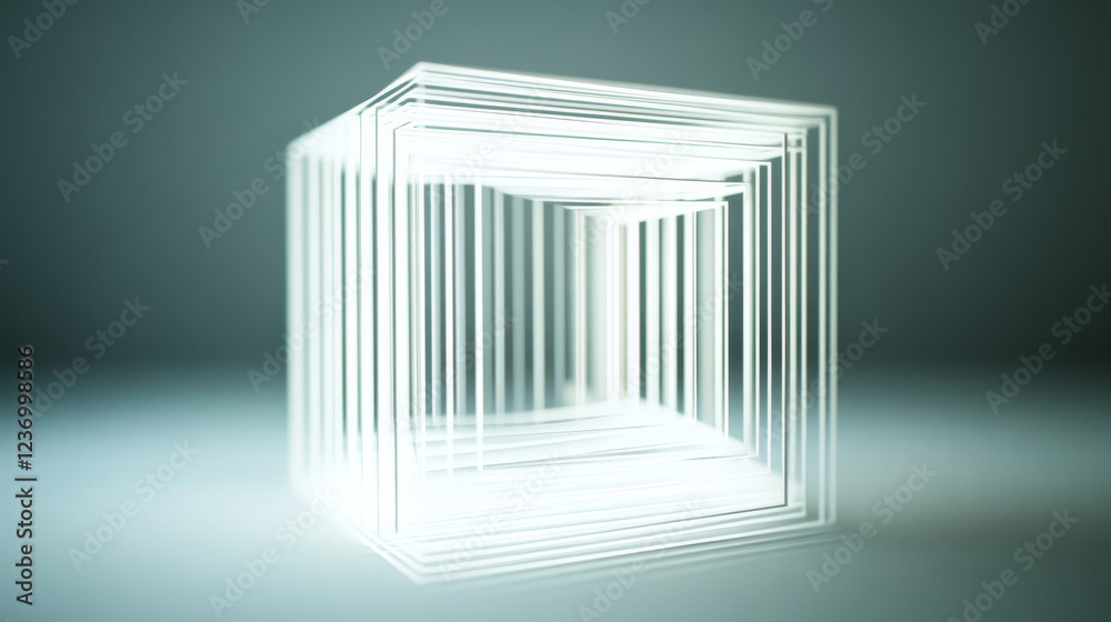 Obraz premium abstract modern white cube geometric shape polygon 3d render illustration