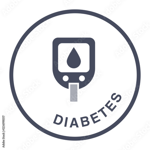 Diabetes Icon, Blood Sugar Monitoring, Glucose Test Symbol