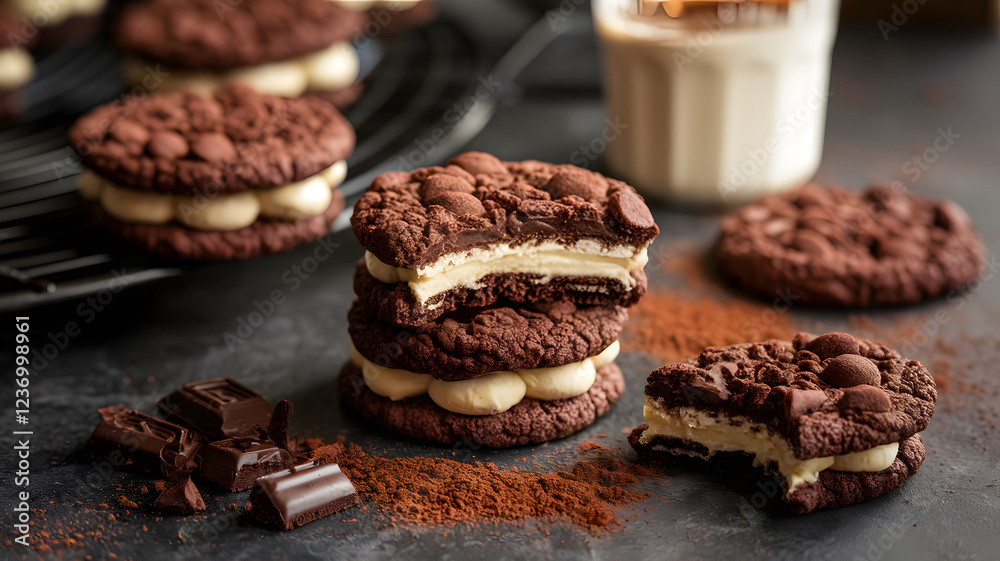 Chocolate cream tiramisu cookies Chocolate cream tiramisu cookies