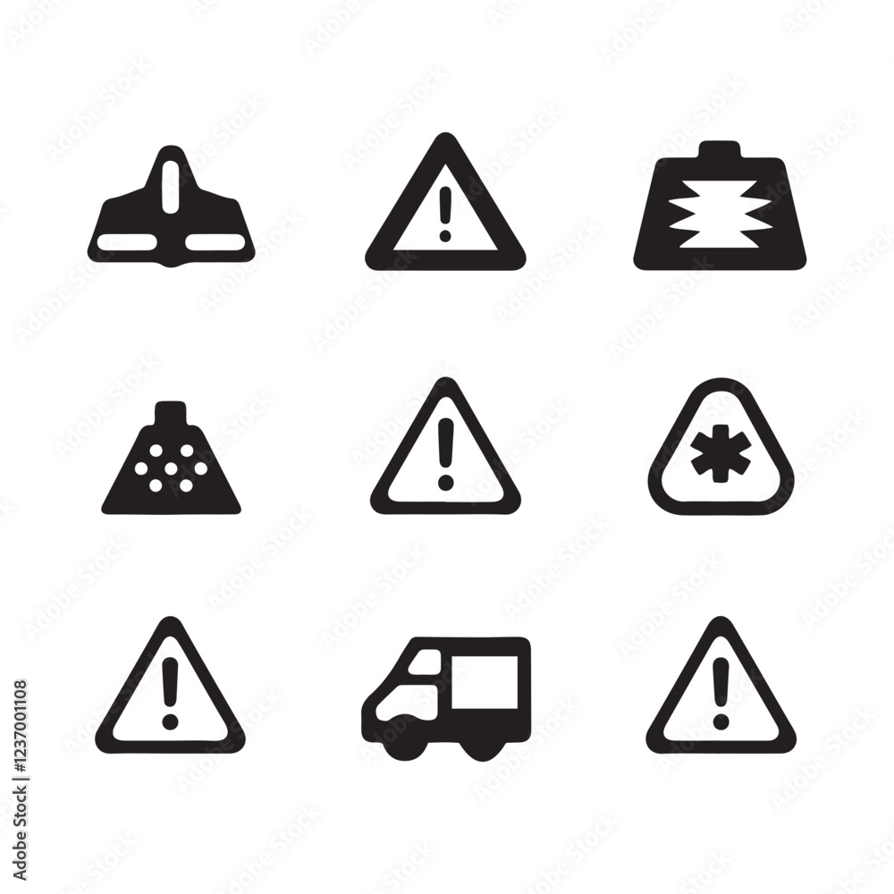 warning symbols, emergency lights vector art illustrtion warning symbols, emergency lights vector art illustrtion