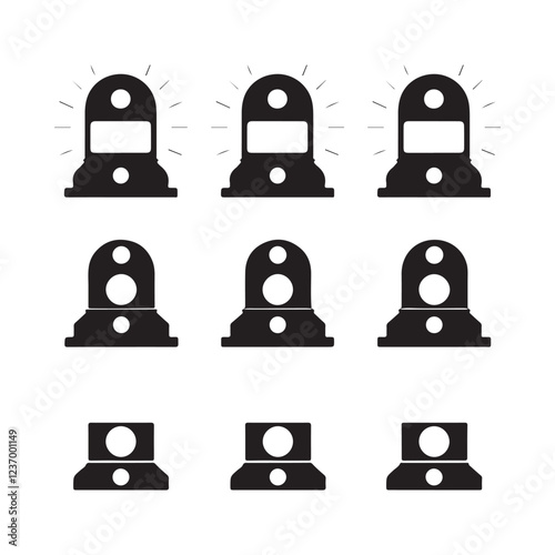 warning symbols, emergency lights vector art illustrtion
