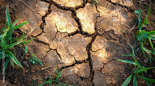 contamination concept. Soil degradation from waste leakage