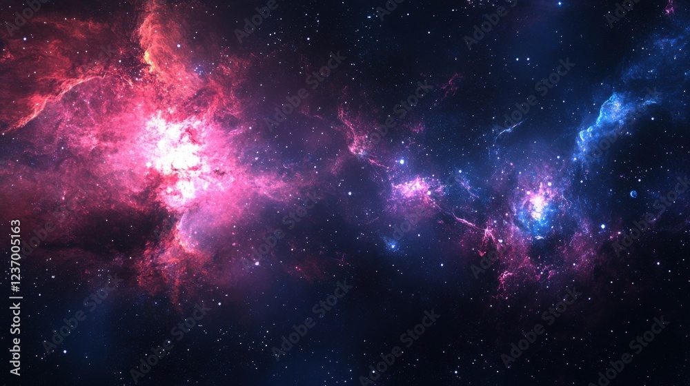 Naklejka premium Galaxy Background Watercolor Abstract Background