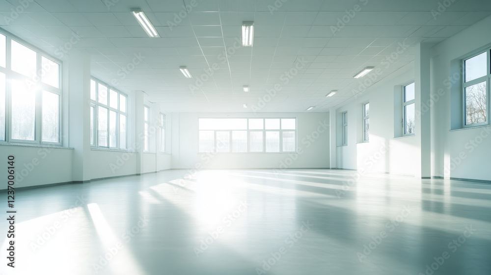 Empty industrial design Room With Ceiling Light 3d render illustration. 3D Illustration Empty industrial design Room With Ceiling Light 3d render illustration. 3D Illustration