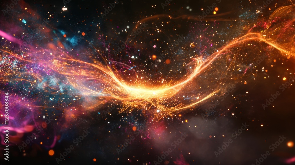 Obraz premium Sparks in dynamic motion composition background