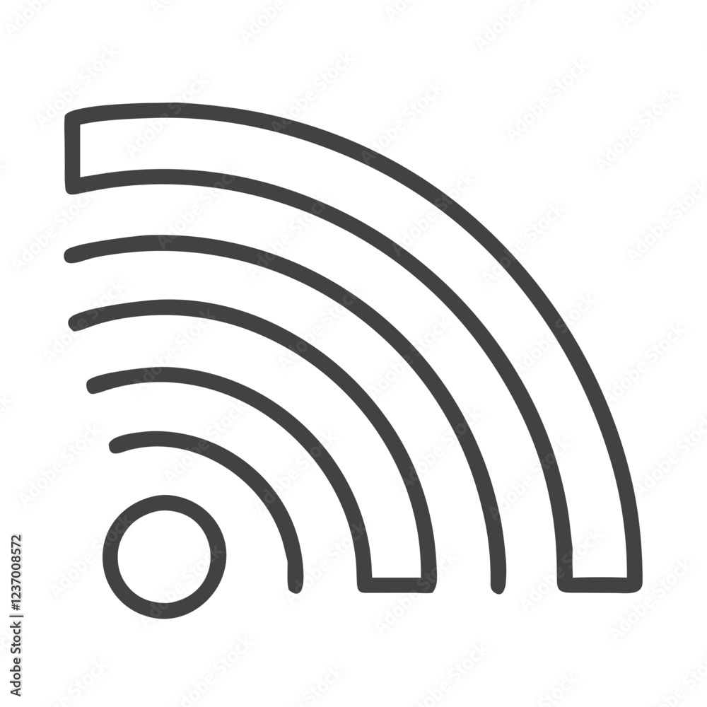 Wi-Fi signal icon for websites, blogs, presentations, or digital designs related to connectivity and technology Wi-Fi signal icon for websites, blogs, presentations, or digital designs related to connectivity and technology