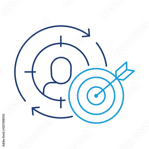 Retargeting Campaigns – Target with Arrows Icon Representing Re-engagement with Previous Website Visitors and Customers
