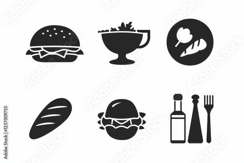 Wallpaper Mural Food Icon, Simple Logo Minimalism Torontodigital.ca