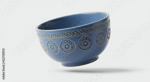 Wallpaper Mural Blue Ceramic Bowl with Floral Design Elegant Tableware Torontodigital.ca
