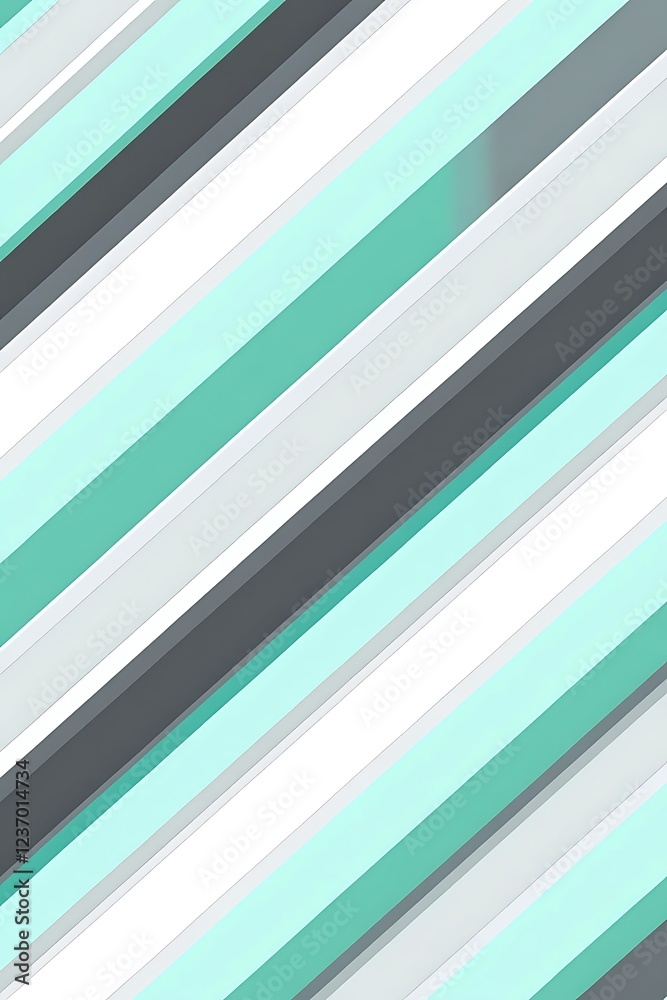 Obraz premium Geometric Abstract Design with Angled Lines in a Light Gray, Mint, and Blue Background for a Minimalist Aesthetic
