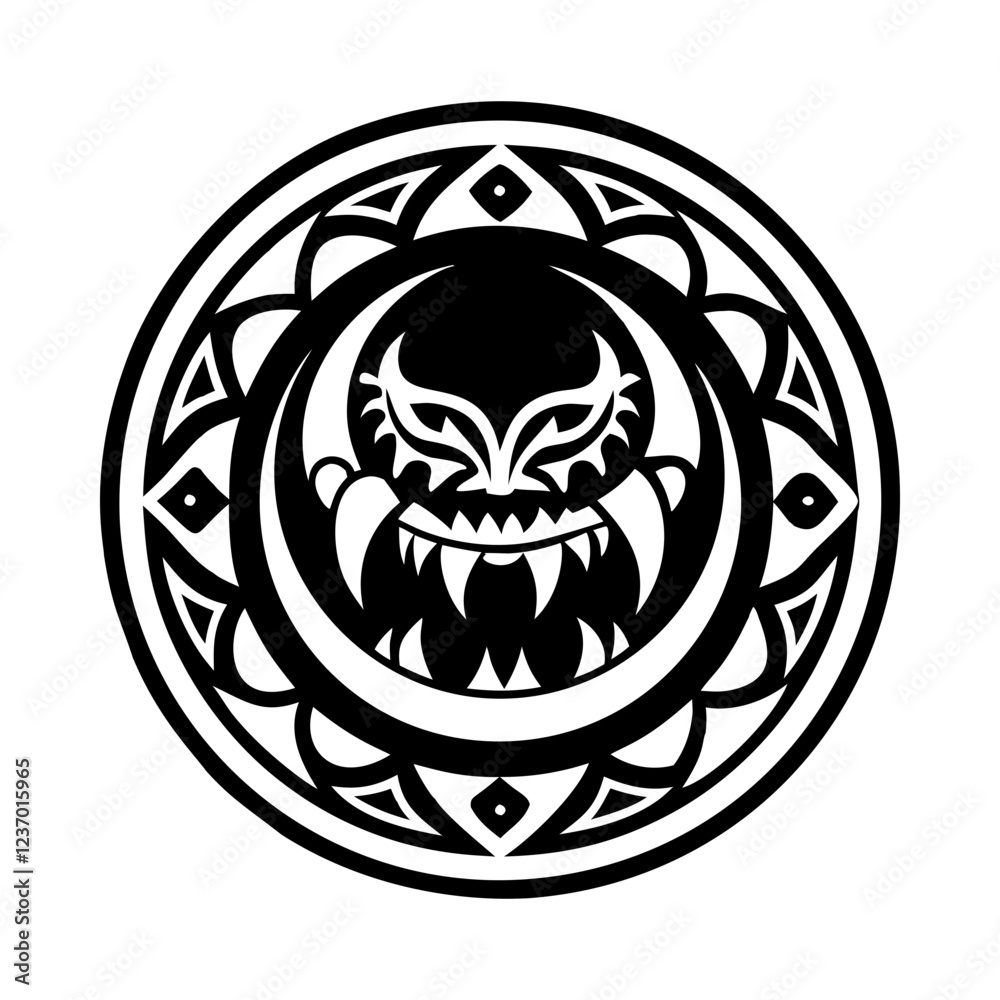 Fototapeta premium A solid style icon of magical moon symbol