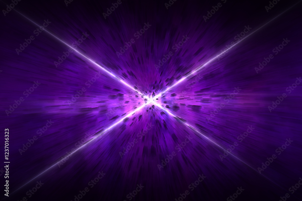 Cosmic Burst in Ultraviolet: A captivating digital illustration depicting a radiant purple burst with shimmering white light rays emanating outwards against a deep, inky canvas. Cosmic Burst in Ultraviolet: A captivating digital illustration depicting a radiant purple burst with shimmering white light rays emanating outwards against a deep, inky canvas.