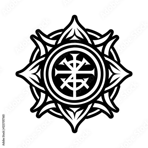 A solid style icon of rune artwork symbol