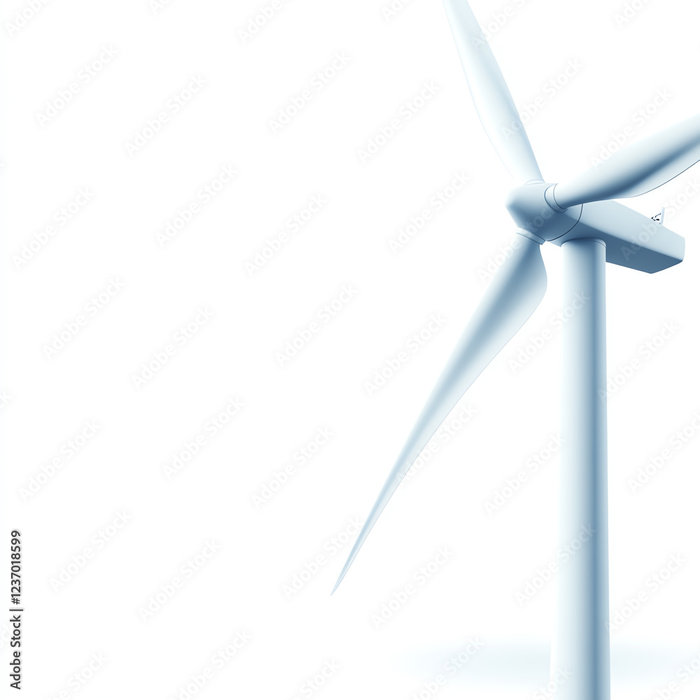 A sleek wind turbine stands against a minimalist backdrop, symbolizing renewable energy and sustainable living A sleek wind turbine stands against a minimalist backdrop, symbolizing renewable energy and sustainable living