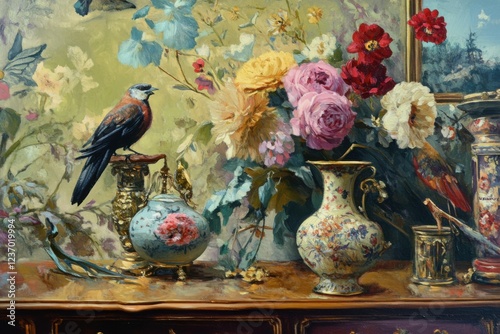 Detailed auction catalog featuring rare collectibles, vibrant illustrations and luxurious design, inviting presentation in professional auction house