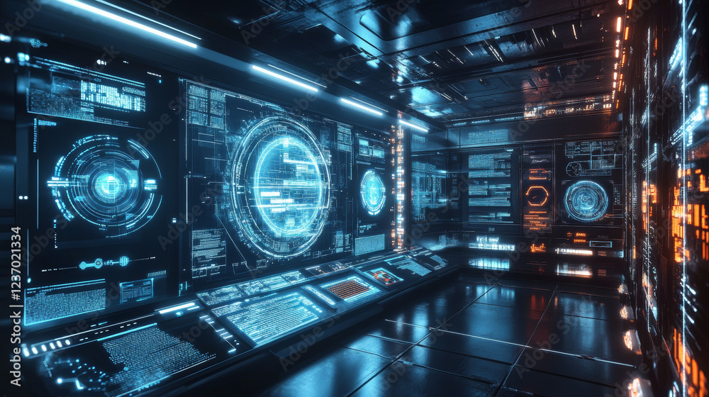 Fototapeta premium abstract technology ciomputer science surface with computer hardware design 3d render illustration