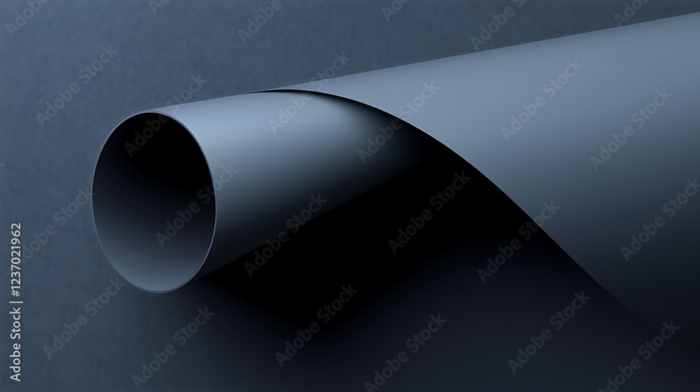 Rolled Dark Grey Paper Abstract Design Rolled Dark Grey Paper Abstract Design