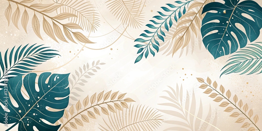 Naklejka premium tropical leaves background