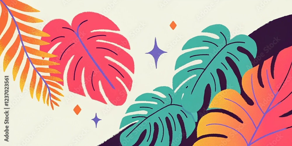 Fototapeta premium tropical leaves background