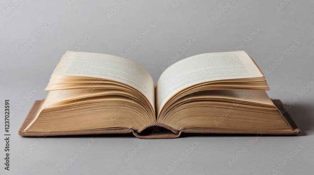 Blank empty opened book isolated on grey 3d render illustration Blank empty opened book isolated on grey 3d render illustration