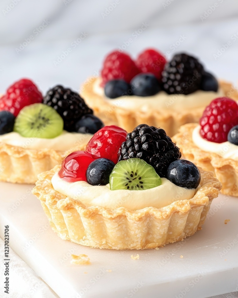 Delicious homemade fruit tartlets kitchen food bright colors closeup culinary delight Delicious homemade fruit tartlets kitchen food bright colors closeup culinary delight