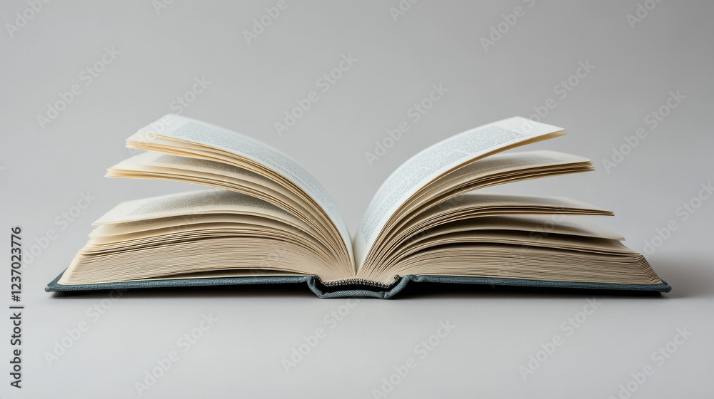 Blank empty opened book isolated on grey 3d render illustration Blank empty opened book isolated on grey 3d render illustration