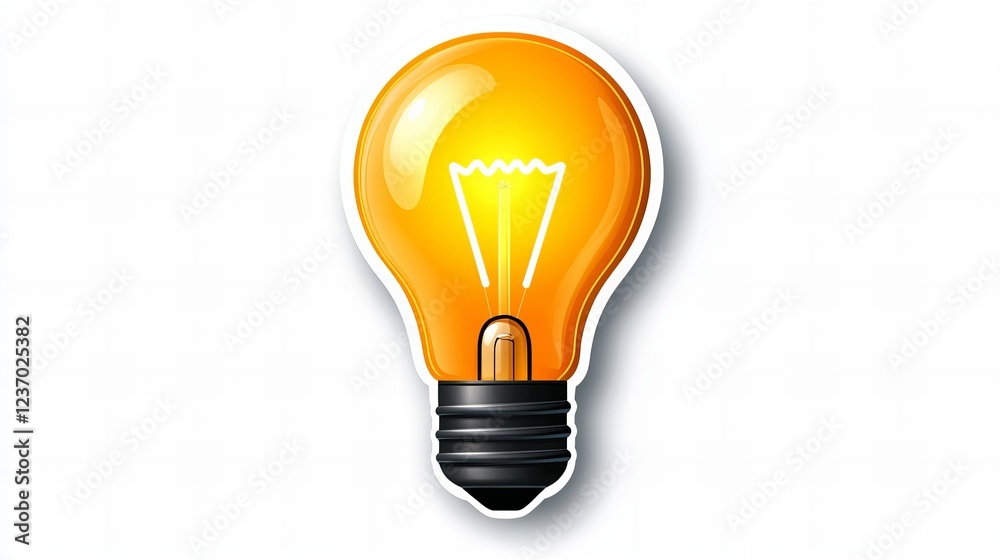 © Raul - Bright yellow lightbulb, glowing with ideas and innovation.  A symbol of inspiration and creative thinking.