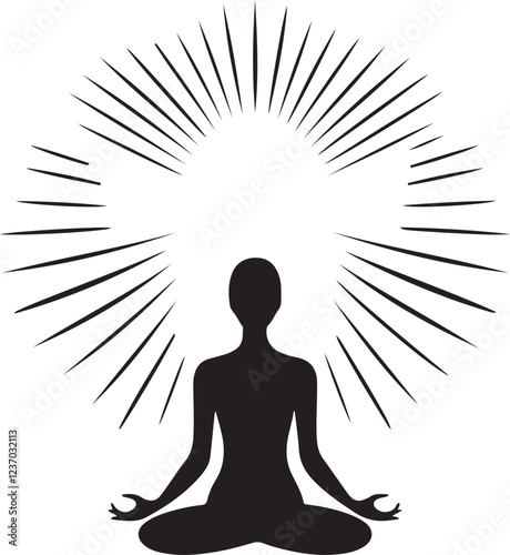 Silhouette vector of a Reiki healer with hands positioned above a person's body, symbolizing energy healing, wellness, and holistic therapy. Ideal for spiritual and alternative health themes.