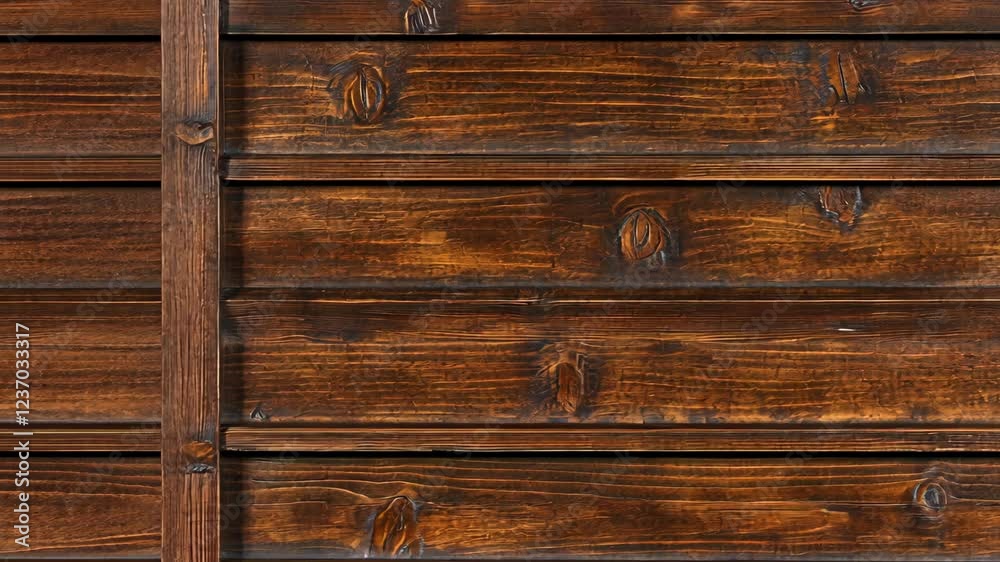 Wooden fence panels with rich brown finish display rustic texture in outdoor setting Wooden fence panels with rich brown finish display rustic texture in outdoor setting
