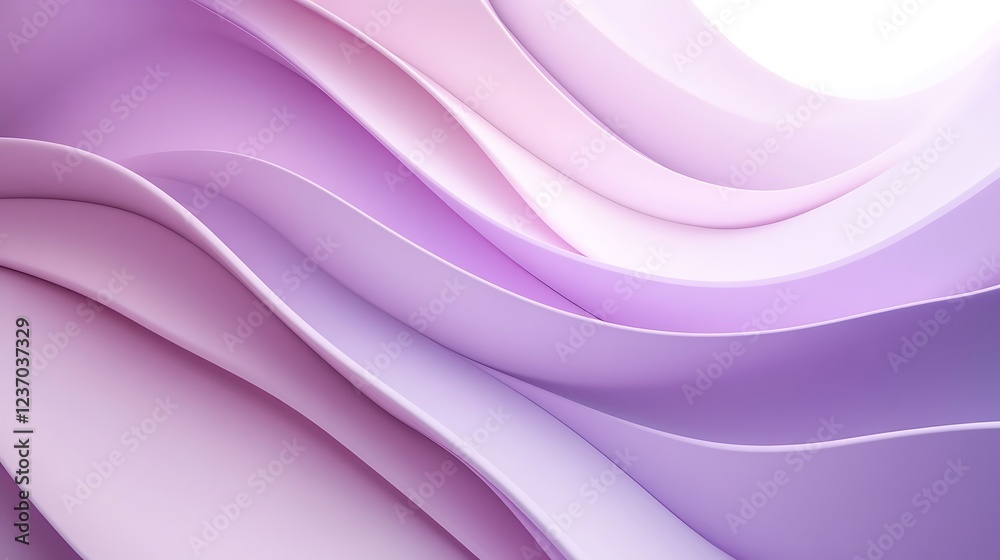 Obraz premium Abstract Lavender Waves Smooth Curves Design