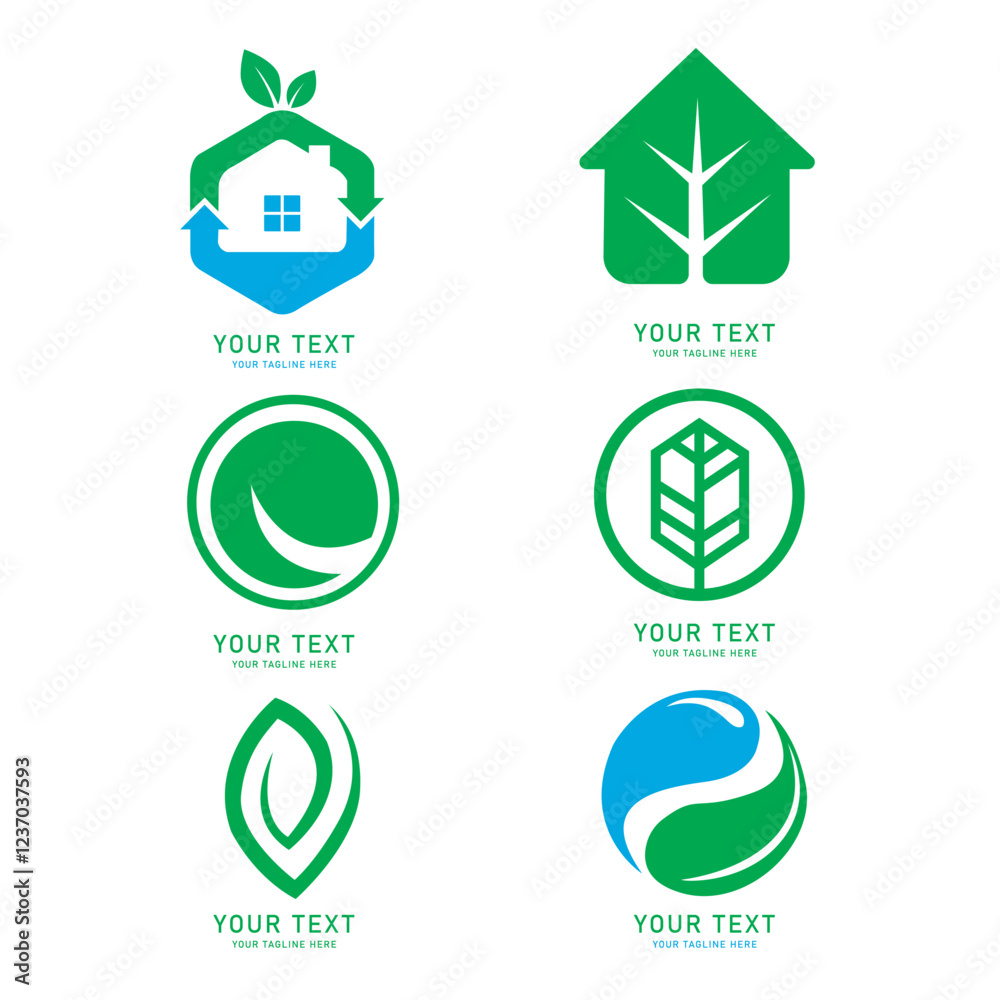 Eco-Friendly Logo Templates Nature, Green, Leaf, Home, Environment, Vector Logos Eco-Friendly Logo Templates Nature, Green, Leaf, Home, Environment, Vector Logos