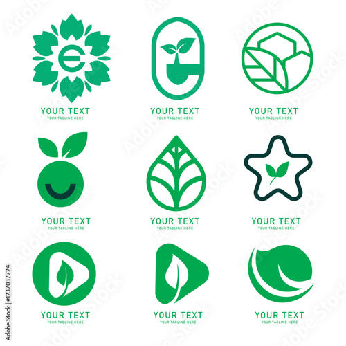Eco-Friendly Logo Templates Nature, Leaf, Green, Plant, Environment, Vector Logos