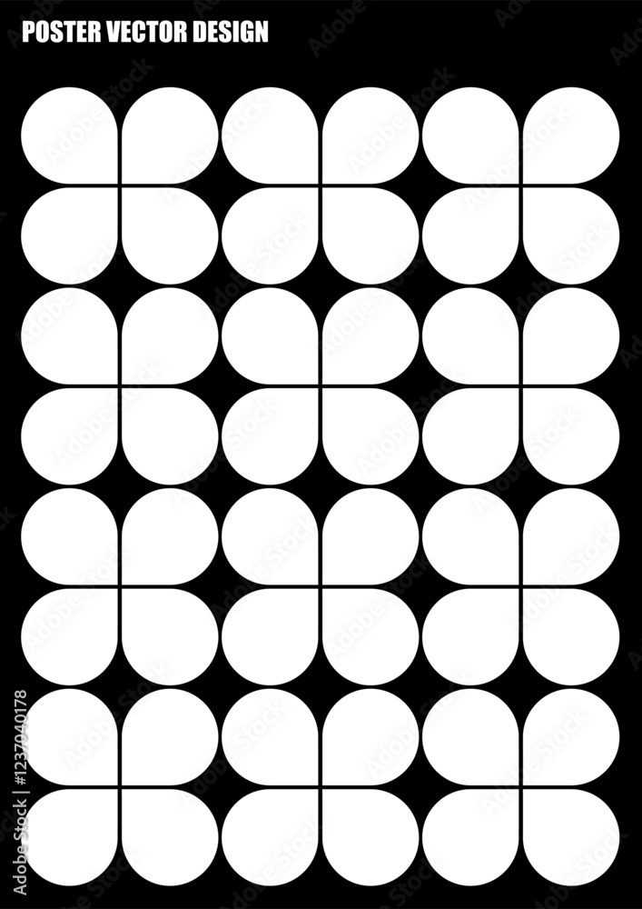 Vektor Poster mit minimalistischen abstrakten Formen - Vektorformen Design Elemente - Retro Template für die Gestaltung