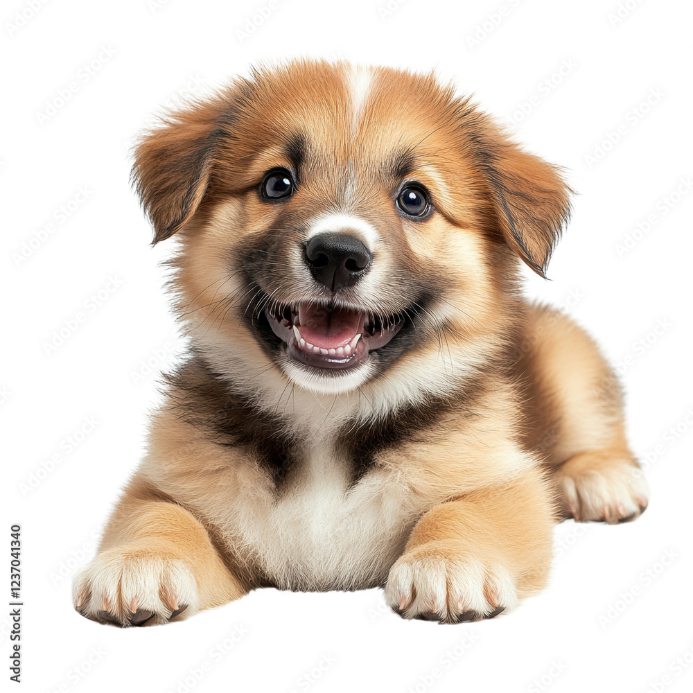 Obraz premium Cute puppy, white isolate background