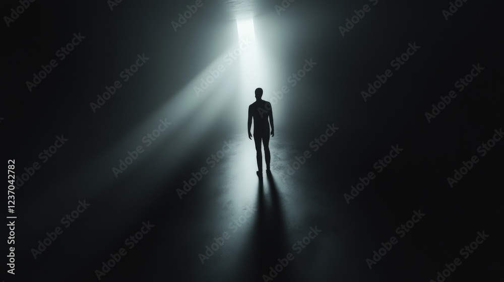 Shadowy Figure Emerging From Total Darkness Shadowy Figure Emerging From Total Darkness