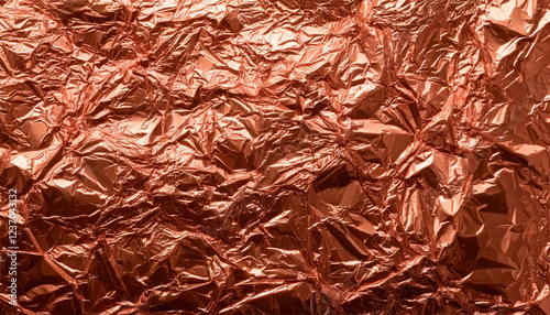 Beautiful Copper Foil Texture. Metallic Background. Wallpaper.