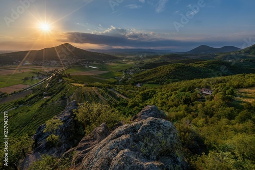 Sunset on Euganean Hills, Monte Cinto, Cinto Euganeo, Padua, Veneto, Italy