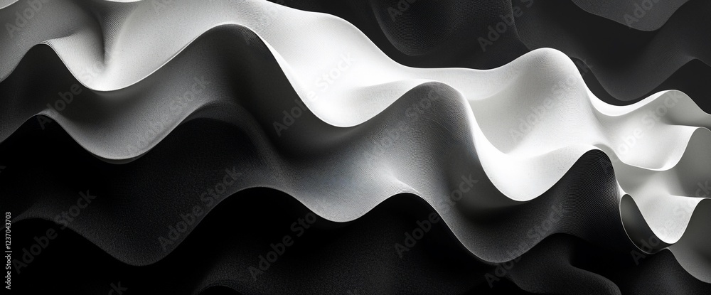 Abstract grayscale waves, flowing fabric-like texture. Abstract grayscale waves, flowing fabric-like texture.