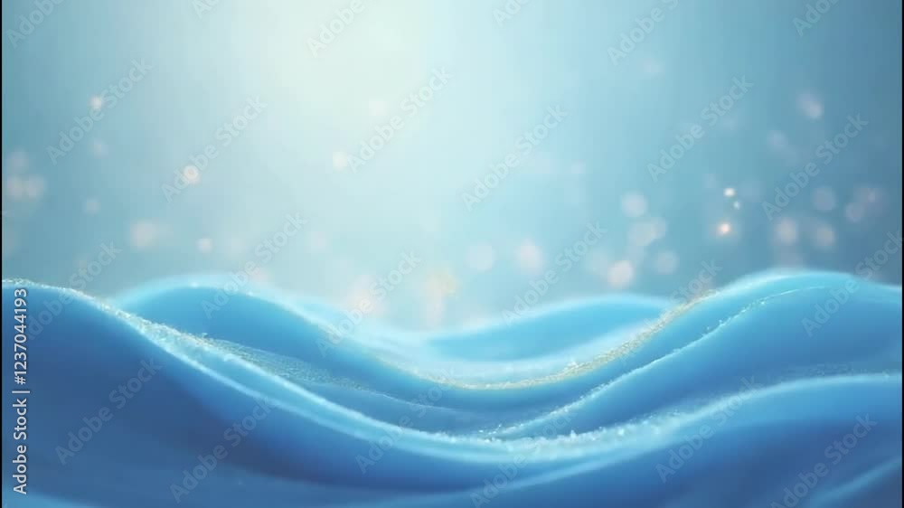 A serene blue ocean wave background adorned with sparkling stars. A serene blue ocean wave background adorned with sparkling stars.