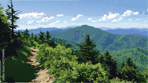 Trail to the Top- Mt. LeConte.eps