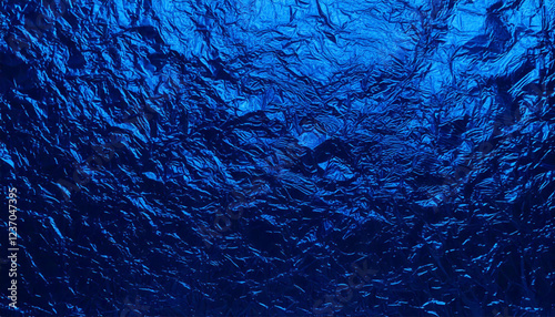 Beautiful Blue Foil Texture. Metallic Background. Wallpaper.