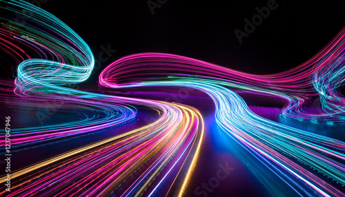 abstract neon mild streaks with glittering heritage