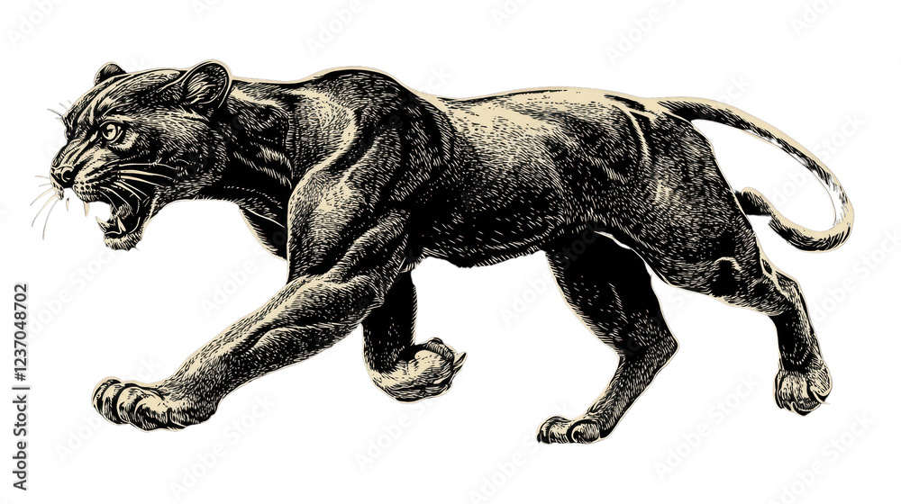 Fototapeta premium Panther illustration on a white background
