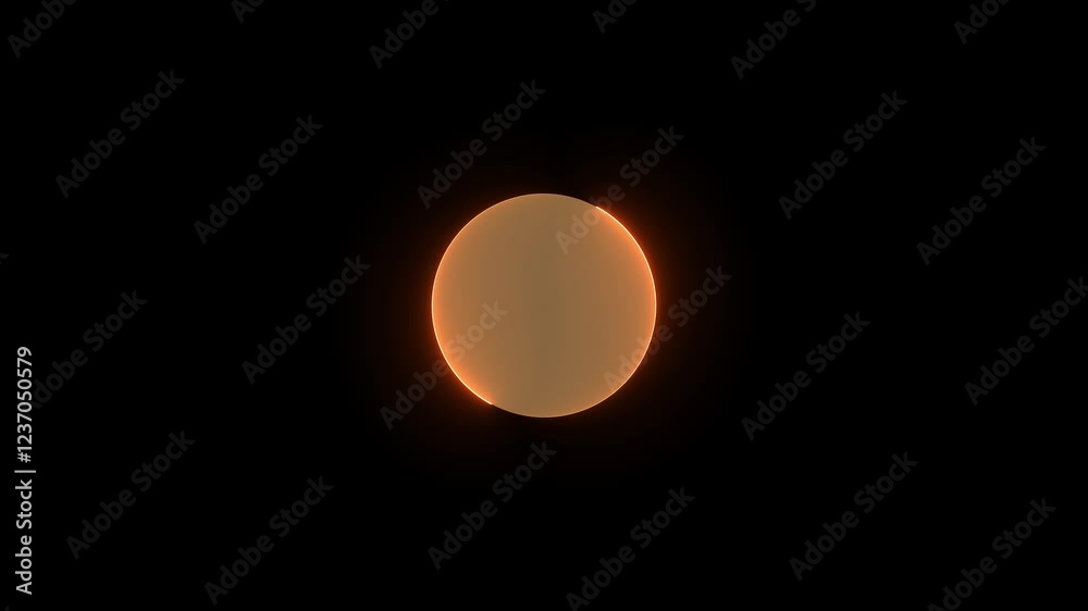 Circle icon brown color glowing neon animation on black background Circle icon brown color glowing neon animation on black background