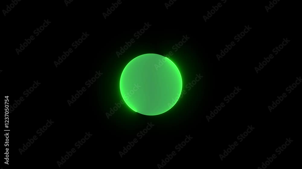 Circle icon green color glowing neon animation on black background Circle icon green color glowing neon animation on black background