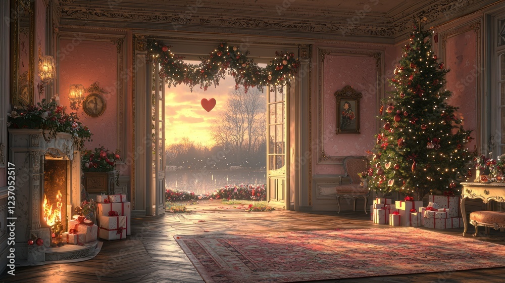 custom made wallpaper toronto digitalA Romantic Christmas Evening in a Luxurious Mansion